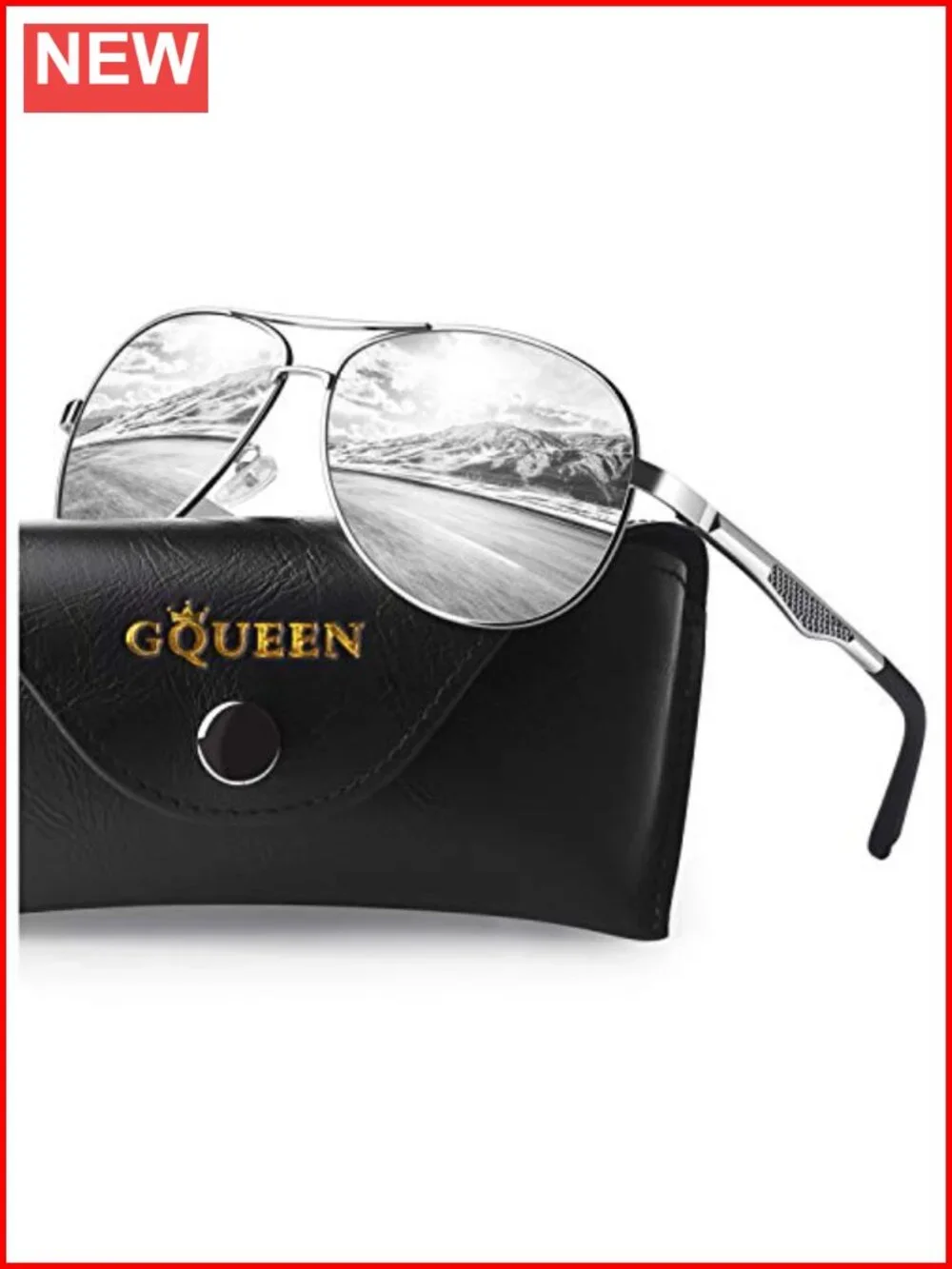 Classic Military Style Pilot Polarized Sunglasses Spring Hinge Al-Mg